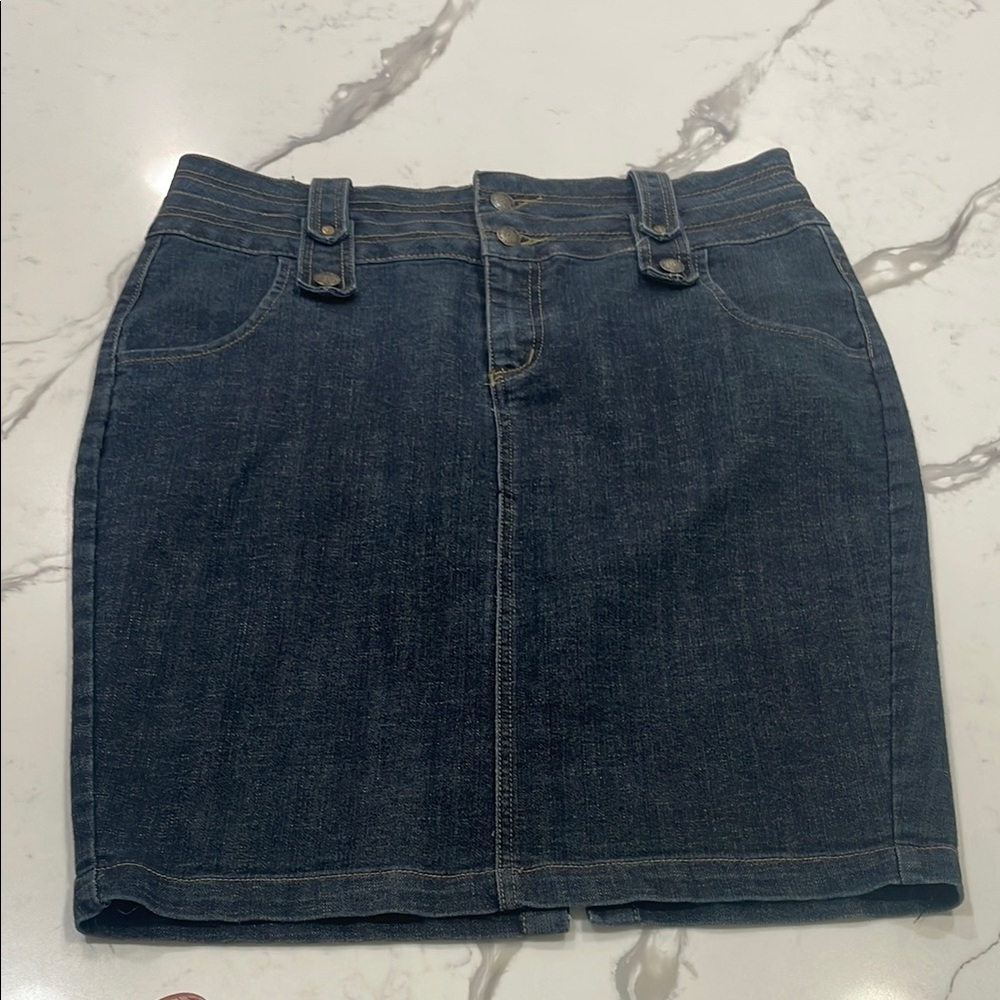 Blue Mini Pencil Skirt for Casual Work